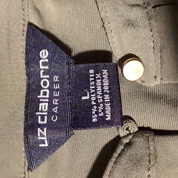 2/$10 Liz Claiborne olive green top - Picture 2 of 3